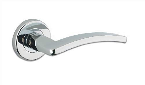 Zoo Hardware - Toledo Lever on Rose Door Handles for Interior Doors Polished Chrome (Set)