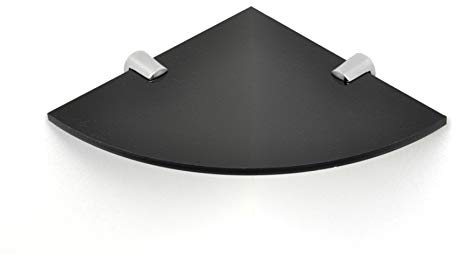 Expression Products Lot de 2 petites étagères d'angle en acrylique avec fixations chromées 150 mm Contemporain Noir