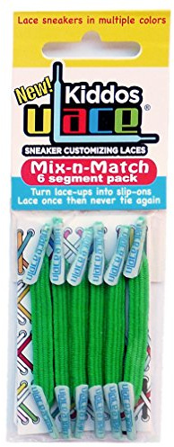 U-Lace Kiddos - Elastische Schnürsenkel - Kelly grün Verpackung - Mix-N-Match