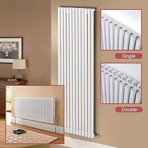 535mm (w) x 2000mm (h) Ultraheat Klon Designer White Double D-Profile Vertical Radiator