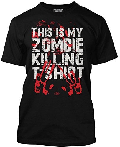 This is My Zombie Killing T-Shirt Bloody Handprint Men's Unisex T-Shirt - Black Large