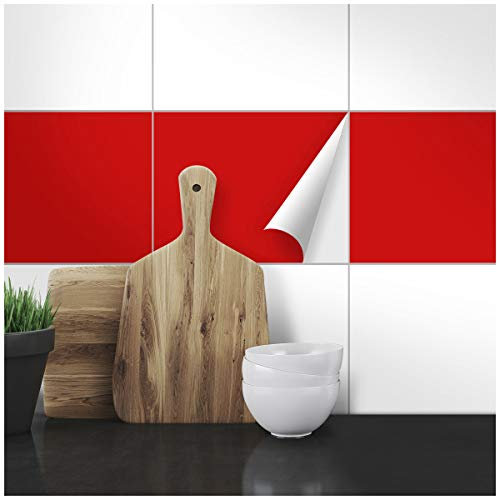 Wandkings Fliesenaufkleber 19,5 x 24,5 cm, 20 Stück - ROT SEIDENMATT
