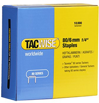 Tacwise 0381 Grapas para Tapicería Galvanizadas Tipo 80/6 mm, Paquete de 10.000