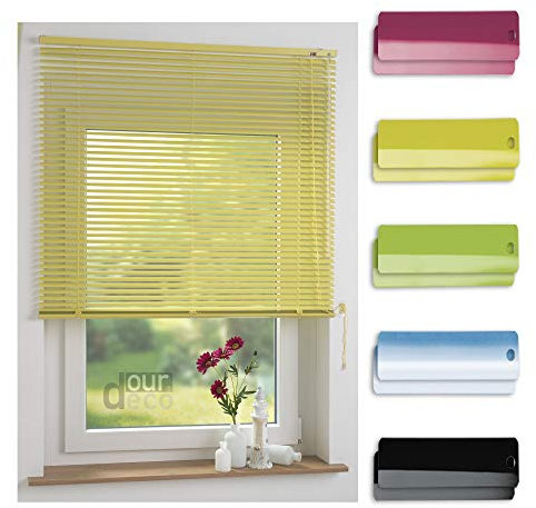 ourdeco® Aluminium-Jalousie / 060 x 160 Gelb (Breite x Höhe) / Montage an Wand oder Decke, Premium Alu-Jalousie