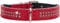 HUNTER DIAMOND PETIT Halsband für kleine Hunde, Leder, mit Strasssteinchen, 32 (XS), rot/schwarz