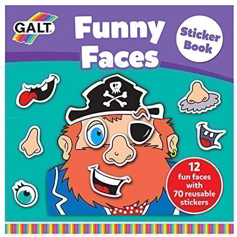 Galt Toys, Funny Faces Sticker Book,Kids Sticker Book, Ages 3 Years Plus