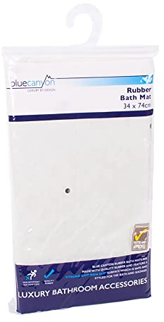 Blue Canyon Alfombra de baño de Goma antibacteriana Antideslizante, Alfombra de baño de Secado rápido con ventosas y Agujeros de Drenaje, Accesorio de baño Resistente al moho, Alfombra de baño