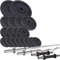 ScSPORTS® Hantelset - 27.5-100kg, inkl. 2 Kurzhanteln, Langhantelstange, SZ Stange, Ø31mm, Hantelscheiben, Gusseisen - Gewichtsset, Langhantel (29 KG (2x5 + 4x2.5 + 4x1.25 + 8x0.5))