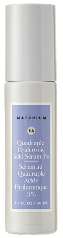 Naturium Quadruple Hyaluronic Acid Serum 5%, Hydrating & Plumping Face Serum, Moisturising Skin Care, Fragrance-Free | 1.0 FL OZ / 30 ML