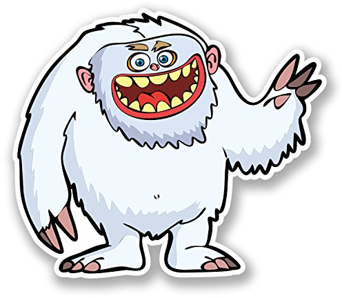 2 x Yeti Schneemensch Vinyl Aufkleber (jeweils 10 cm x 10 cm)