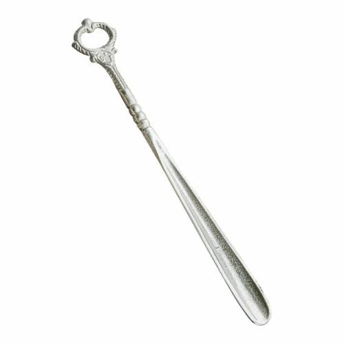 Loberon Schuhlöffel Lucas, antiksilber | Elegantes Finish, Dekoratives Aluminium, 38 cm Lang