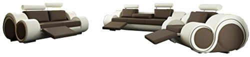 JVmoebel LEDERSOFA SOFAGARNITUR 3+2+1 SITZER Berlin, Braun/Beige, 3-Sitzer:ca.224x105x84cm; 2-Sitzer:ca.166x105x84cm; 1-Sitzer:ca.10x105x84cm, Lederimitat