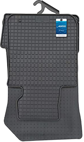 PETEX Gummimatten passend für 1er (E81/E82/E87/E88) ab 2004 / (F20) ab 2011-2019 5-Türer / (F21) ab 2012-2019 3-Türer / X1 (E84) ab 2009-2015 / 2er (F22) Coupe ab 2014 Fußmatten schwarz 4-teilig