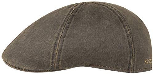 Stetson Flatcap Level Herren Schirmmütze Baumwolle UV-Schutz 40+ Vintage-Look Schiebermütze Sommer Winter braun S (54-55 cm)