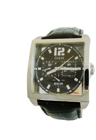 Guess (GVSS5) Men's Quartz Watch with Black Dial Analogue Display and Black Leather Bracelet W13593G1