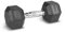 Lex Quinta Hex Hantel - Hexagonal Dumbbell - 1x Kurzhantel gummiert - 7,5kg