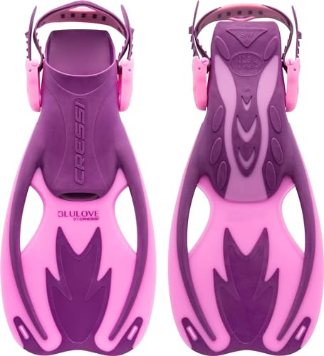 Cressi Rocks, Pinne Snorkeling Unisex Bambini, Rosa/Lilla, S/M