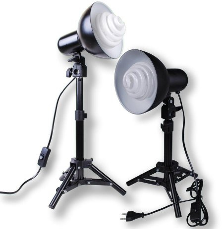 moderntex 2er Set Fotolampen mit Stativ, Reflektor und Tageslichtlampen – Sparset mit 2 Fotolampen