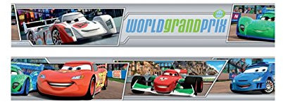 'Großer Wandbordüre Disney Cars World Grand Prix 20 cm x 2,5 Meter