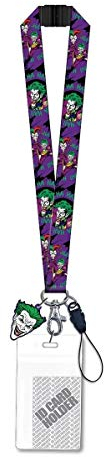 DC The Joker Lanyard con Colgante de PVC, Morado