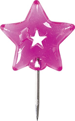 Baier & Schneider Reißzwecken, 10 mm, aus Kunststoff, transparent rosa
