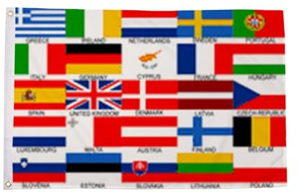 Flag Wholesaler Euro 25 Nations Flagge, Mehrfarbig, Large