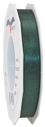 PRÄSENT C.E. Pattberg Satin crème, 25 m Satinband zum Einpacken von Geschenken, 15 mm Breite, Geschenkband zum Dekorieren & Basteln, Dekoband, Anlass, Tannengrün