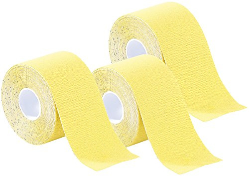 newgen medicals Lymphtapes: Kinesiologie-Tape aus Baumwollgewebe, 3er-Set, gelb (Kinesiology-Verbände, Kinesiologietape, Pflaster)