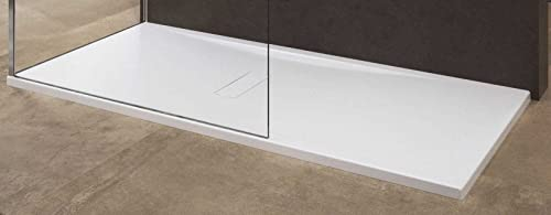 Novellini Duschtasse mit Ablauf für Boden, weiß, Größe 180 x 90 cm, Dicke 3,5 cm, Ablaufgarnitur inklusive, stabil, strapazierfähig, verstärktes Profil, Metall, Acrylplatte, ultradünn