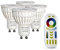 LIGHTEU®, 4x 4W GU10 RGB + CCT LED-Strahler Farbwechsel und CCT WW CW Temperatur einstellbar, original Mi-Light, Glühlampe mit 4-Zonen-Fernbedienung (4x FUT103 + FUT092)