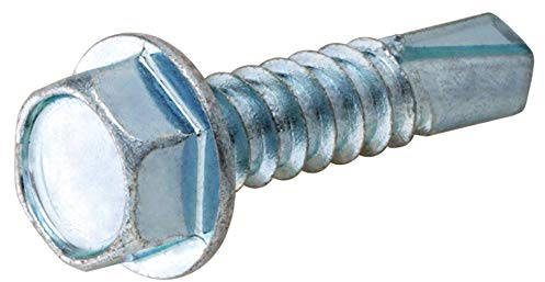 The Hillman Group 560376 1/4-14-Inch x 1-Inch Washer Head Self Drilling Screw, 100-Pack