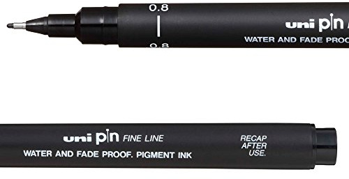 Uni-Ball Pin 08-200 0.8mm Black Marker Pen