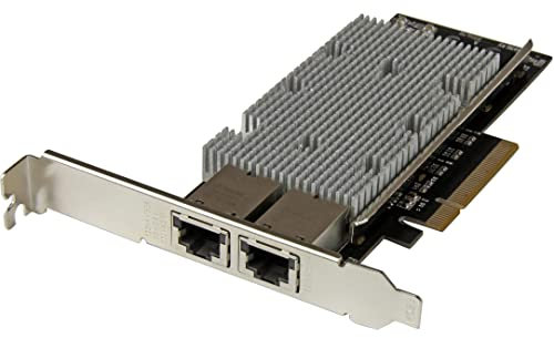 StarTech.com ST20000SPEXI - Tarjeta Adaptador de Red PCI Express Ethernet 10GBase-T con 2 Puertos RJ45 Chipset Intel x540, Negro