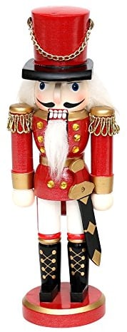 Dekohelden24 Hochwertiger Nussknacker Soldat in rot, ca. 15 cm
