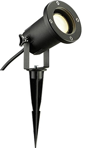 SLV NAUTILUS XL Erdspießleuchte – Außenleuchte für Garten, Terrasse, Wege & Teich | GU10, IP65, 11 W, mit Erdspieß & Stecker | Einzeln | Schwarz