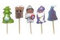 5 Mini-Kerzen * RITTER * auf Holzhalter für Party und Geburtstag // Kerzen Kuchen Torte Deko Candle Knight Burg Drache Zauberer