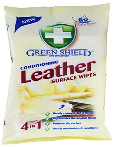 GREEN SHIELD CONDITIONING LEATHER SURFACE WIPES 70 PACK - EXTRA LARGE WIPES