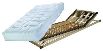 LUXUS-SET bestehend aus: Malie Big Star XXL H4 5-Zonen Tonnentaschenfederkern-Matratze in Überlänge 90x220 cm im Härtegrad 4 / H4 plus Lattenrost TECHNO-FLEX verstellbar in 90x220 cm – SOFORT LIEFERBAR!
