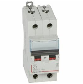 407776 Disjoncteur Bipolaire 1a - 2p Courbe C - 6/10ka - à Vis - Legrand Dx3