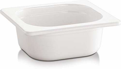 APS 83749 GN 1/6 Behälter ECO LINE, 17,6 x 16,2 cm, Tiefe 65 mm, 0,8 Liter Melamin, weiß