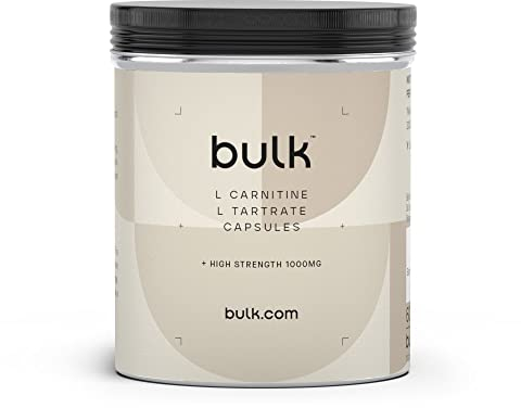 Bulk L-Carnitine, L-Tartrate Capsules, 1000mg, Pack of 90, Packaging May Vary, 45 Porzioni