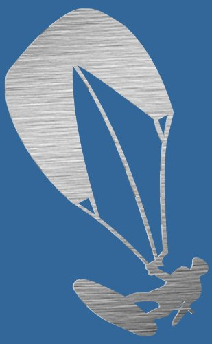 myshopx Kitesurfen Aufkleber 2 Stück Aluminium Gebürstet NEU !