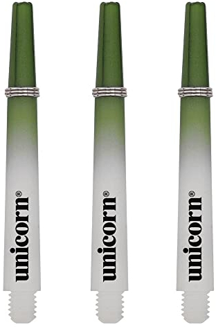 Unicorn Two-Tone Shafts Gripper3 Zweifarbiger, geformte Schäfte – Grün/Weiß, mittelgroßes kleines Gewinde, Medium 44.2 mm