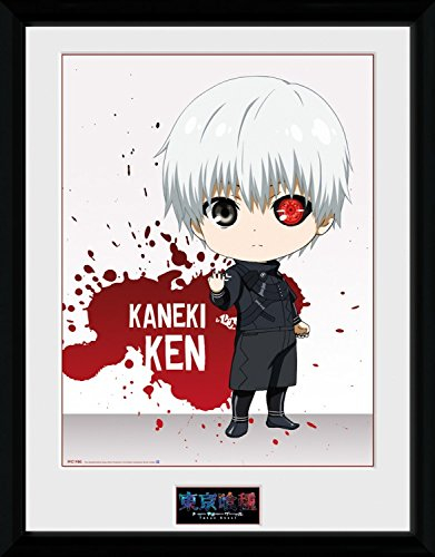 1art1 Tokyo Ghoul Poster Chibi Ken Gerahmtes Bild Für Fans Und Sammler | Wand-Bilder | Im Bilderrahmen 40x30 cm