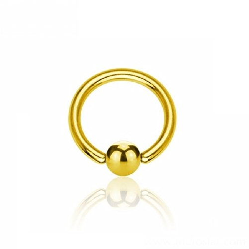eeddoo Piercing-Ring BCR Klemmring Gold Edelstahl Stärke: 1,6 mm Durchmesser: 8 mm 4 mm