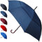 COLLAR AND CUFFS LONDON 95KPH Regenschirm Sturmfest - Stockschirm Herren Damen Windfest - SEHR STARK Windproof - Holzgriff - Verstärkt mit Fiberglas - Ventilationsbezug - Automatik Marineblau Blau