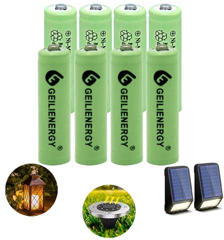 Geilienergy Solar Light AA Ni-MH 600mAh Rechargable Batteries (Pack of 8)