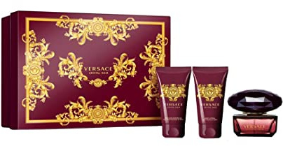 Versace Crystal Noir EDT Spray Plus Shower Gel Plus Body Lotion, 50 ml/50 ml