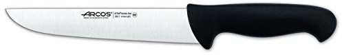 Arcos Couteau de Boucher en Acier Inoxydable Nitrum. Couteau de Cuisine Professionnel pour Viande. Poisson et Légumes. Manche Ergonomique en Polyoxyméthylène. Série 2900. Couleur Noire