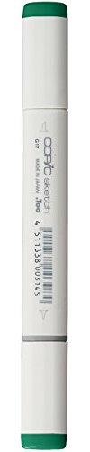 COPIC Sketch Marker Typ G - 17, Forest Green, professioneller Pinselmarker, mit einer Super-Brush-Spitze und einer Medium-Broad-Spitze